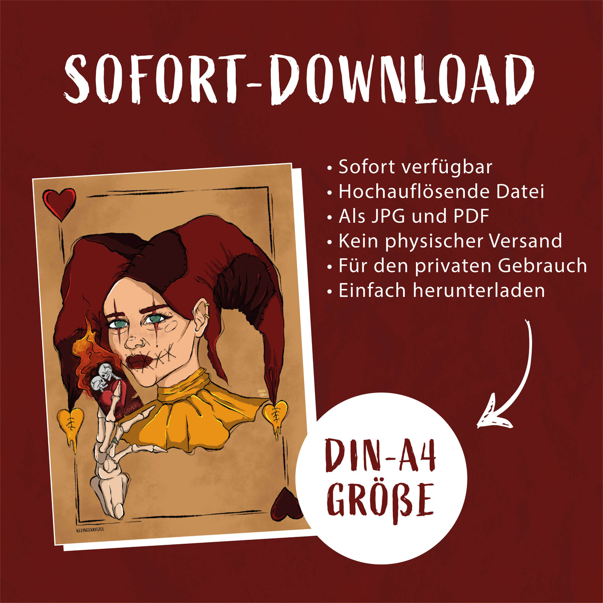 "It‘s a joke" - Gothic Illustration | Digitaler Download